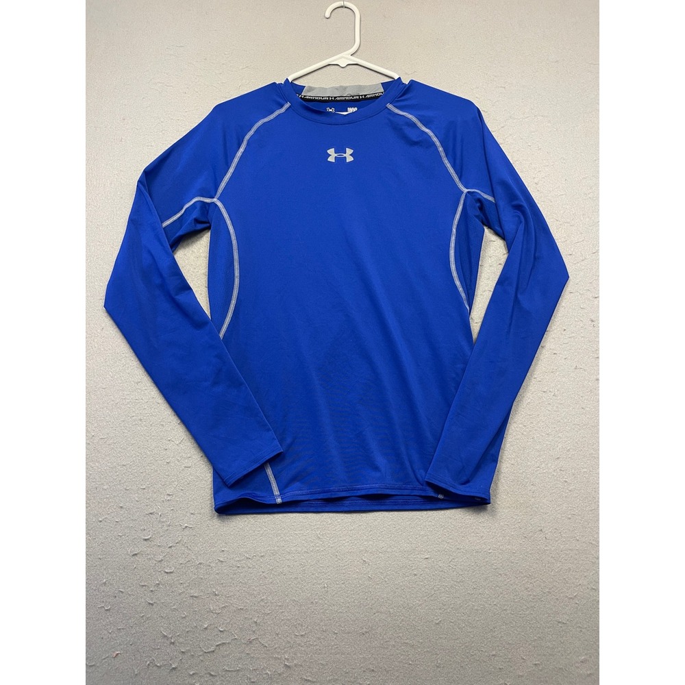 Under Armour HeatGear Shirt Polyester Blue LG Mens